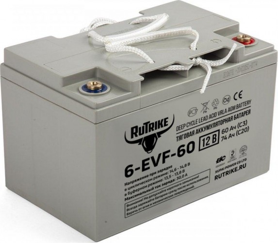 Аккумулятор RUTRIKE 12V 60A/H C3 тяговый 6-EVF-60 022599
