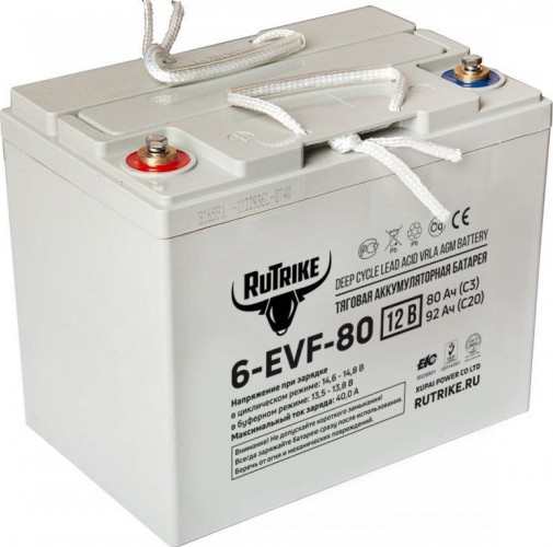 Аккумулятор RUTRIKE 12V 80A/H C3 тяговый 6-EVF-80 021947