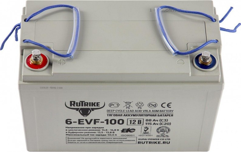 Аккумулятор RUTRIKE 12V100A/H C3 тяговый 6-EVF-100 021664 - изображение 3