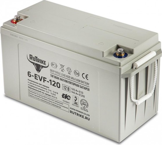 Аккумулятор RUTRIKE 12V120A/H C3 тяговый 6-EVF-120 021949 - изображение 2