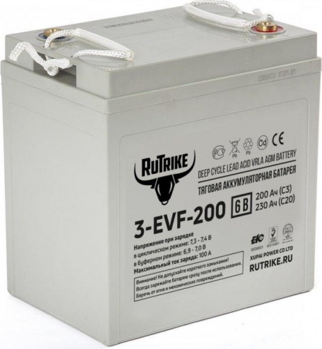 Аккумулятор RUTRIKE  6V200A/H C3 тяговый 3-EVF-200 022597