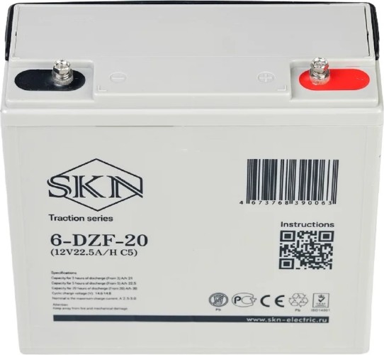 Аккумулятор SKN 6-DZF-20 (12V22.5A/H C5) тяговый 025384 - изображение 2