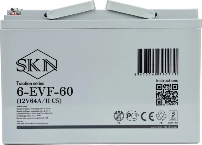 Аккумулятор SKN 6-EVF-60 (12V64A/H C5)  тяговый 025392