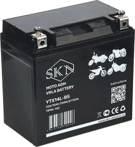 Аккумулятор SKN YTX14L-BS (12V/12Ah/200А) для мототехники 025274