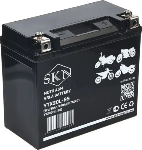 Аккумулятор SKN YTX20L-BS (12V/18Ah/270A) для мототехники 025275
