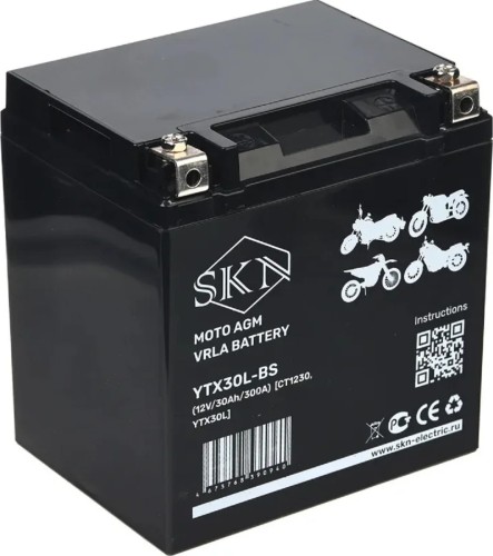 Аккумулятор SKN YTX30L-BS (12V/30Ah/300A) для мототехники 025276