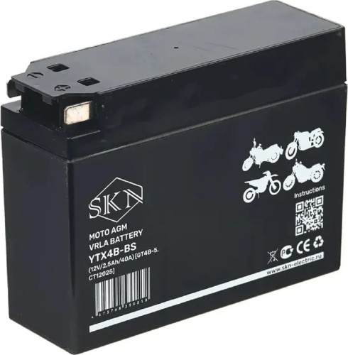 Аккумулятор SKN YTX4B-BS (12V/2,5Ah/40A)  для мототехники 025278