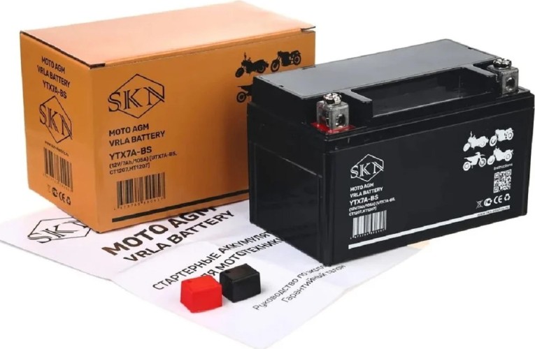 Аккумулятор SKN YTX7A-BS (12V/7Ah/105A) для мототехники 025281 - изображение 4