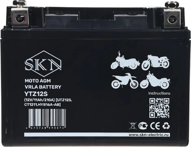 Аккумулятор SKN YTZ12S (12V/11Ah/210A) для мототехники 025283