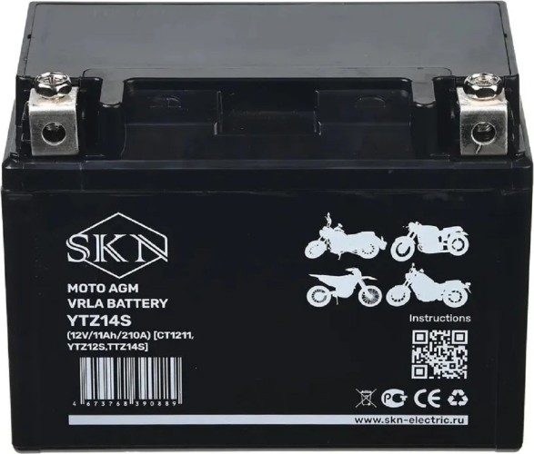 Аккумулятор SKN YTZ14S (12V/11Ah/210A) для мототехники 025284 - изображение 2