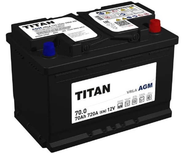 Аккумулятор Titan AGM 70.0 VRLA 720А 4610082702110