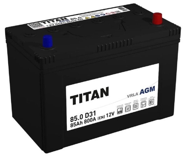 Аккумулятор Titan AGM 85.0 VRLA D31 B00 750А 4610082702134
