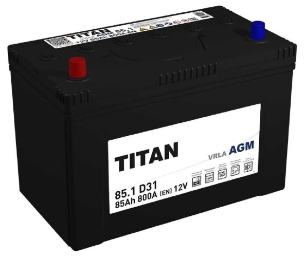 Аккумулятор Titan AGM 85.1 VRLA D31 B00 750А 4610082702974