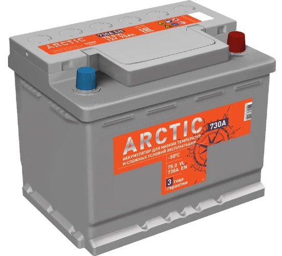 Аккумулятор Titan ARCTIC 75.0 VL 730А 4607008881554
