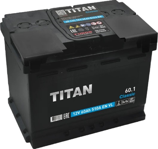 Аккумулятор Titan Classic 6СТ-60.1 VL 510А 4607008889888