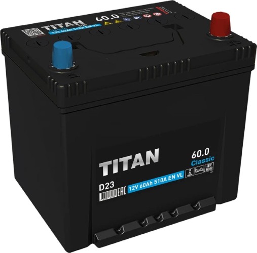 Аккумулятор Titan Classic D23 6СТ-60.0 VL 510А 4607008889932