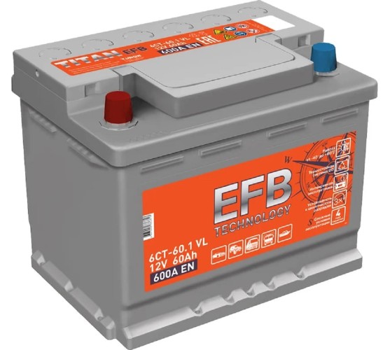 Аккумулятор Titan EFB 60.1 VL 600А 4607008886818