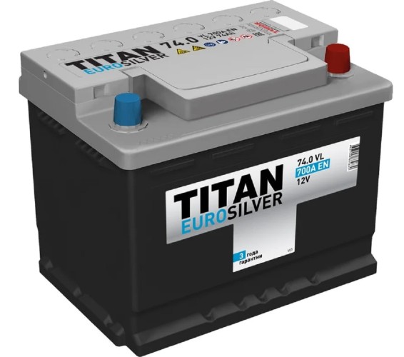Аккумулятор Titan EUROSILVER 74.0 VL низкий 700А 4607008884630