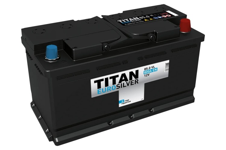 Аккумулятор Titan EUROSILVER 85.0 VL низкий 800А 4607008883626