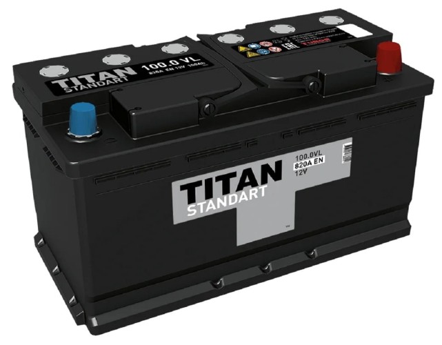 Аккумулятор Titan STANDART 100.0 VL 820А 4607008888010