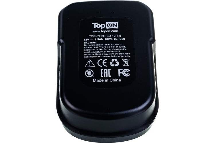 Аккумулятор TopON для Black & Decker BDG 12В, 1.5Ah (Ni-Cd) - изображение 5