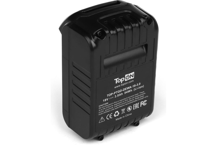 Аккумулятор TopON для DeWalt DCB 18В, 3.0Ah (Li-Ion) - изображение 2