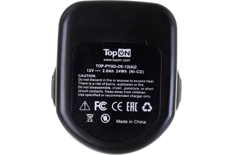 Аккумулятор TopON для DeWalt DC 12В, 2.0Ah (Ni-Cd) - изображение 5