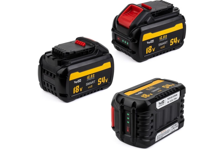 Аккумулятор TopON для Dewalt XR FLEX VOLT 18/54В 12.0Ah (Li-ion) TOP-DE-DCB548 - изображение 2