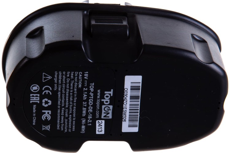 Аккумулятор TopON для DeWalt DE 18В, 2.1Ah (Ni-Mh) - изображение 2