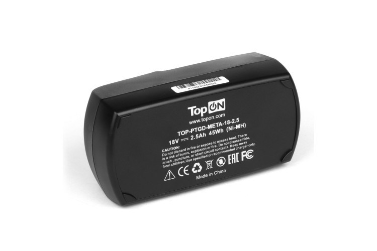 Аккумулятор TopON для Metabo 18В, 2.5Ah (Ni-MH) - изображение 3