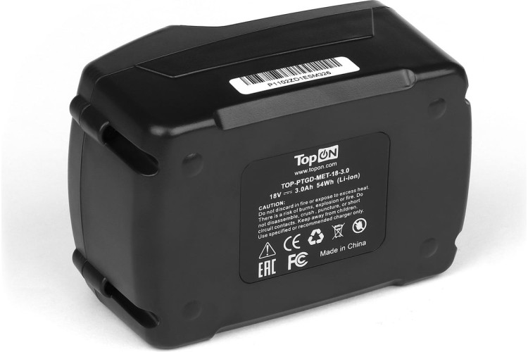 Аккумулятор TopON для Metabo 18В, 3.0Ah (Li-Ion) - изображение 3