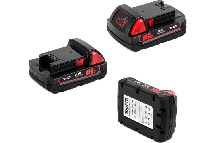 Аккумулятор TopON для Milwaukee Li-Ion 18В 2.0Ah - изображение 2