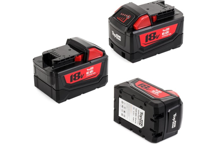 Аккумулятор TopON для Milwaukee Li-Ion 18В 6.0Ah TOP-MIL-18-6.0 - изображение 2