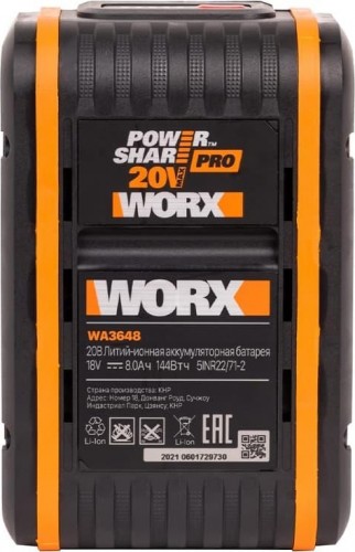 Аккумулятор Worx WA3648 20В 8 Ач - изображение 3