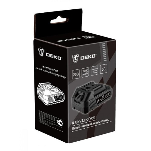 Аккумуляторная батарея DEKO 20V 2.0Ah Li-ion  CORE R-UNV 083-1013 - изображение 5