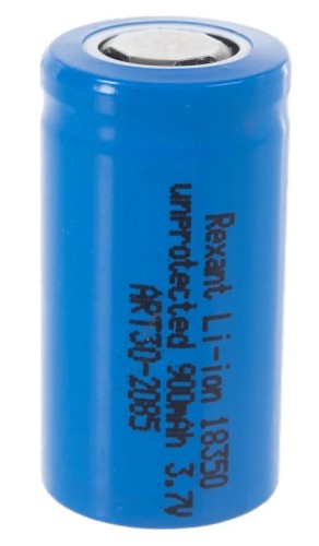Аккумуляторная батарея REXANT 30-2085 Li-ion 18350, 3,7B, 900мA