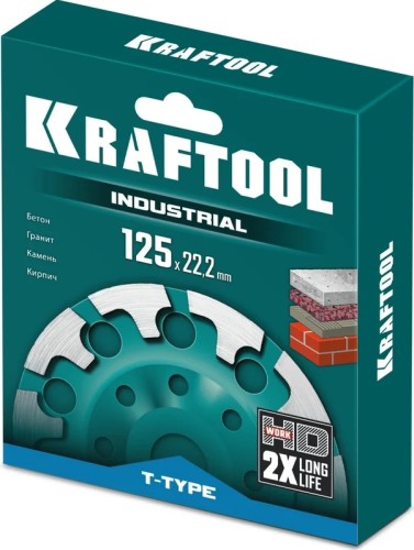 Алмазная чашка KRAFTOOL 33446-125 Industrial T-type - изображение 2