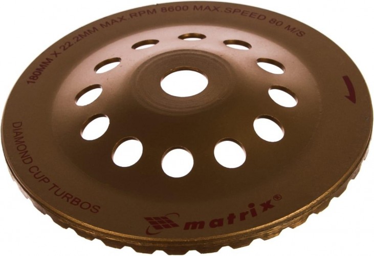 Алмазная чашка  MATRIX 180 мм, Turbo зачистная, 72999