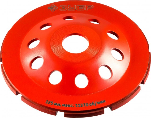 Алмазная чашка по бетону двухрядная ЗУБР МАСТЕР 125 х 22.2 мм 33377-125 33377-125