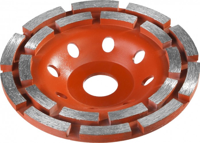 Алмазная чашка по бетону двухрядная ЗУБР МАСТЕР 180 х 22.2 мм 33376-180 33376-180