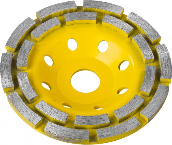 Алмазная чашка  STAYER PROFESSIONAL сегментная двухрядная, высота 22,2мм, 125мм 33381-125