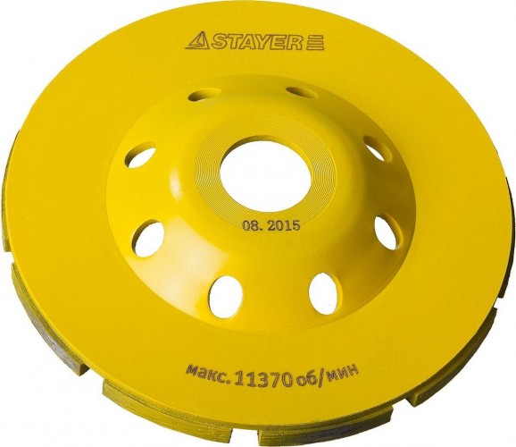 Алмазная чашка  STAYER PROFESSIONAL сегментная двухрядная, высота 22,2мм, 125мм 33381-125 - изображение 4