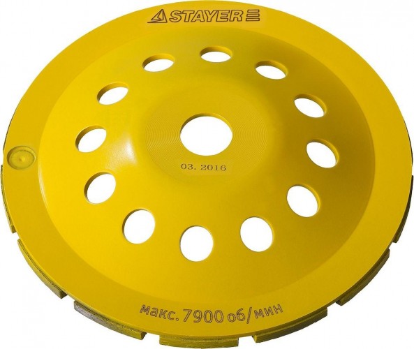 Алмазная чашка  STAYER PROFESSIONAL сегментная двухрядная, высота 22,2мм, 180мм 33381-180 - изображение 4