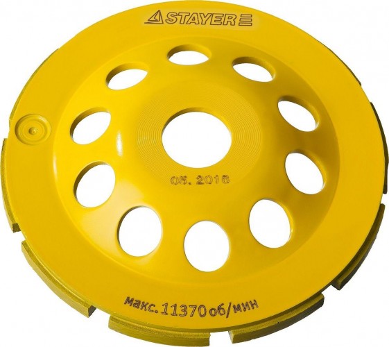 Алмазная чашка  STAYER PROFESSIONAL сегментная однорядная, высота 22,2мм, 125мм 33382-125 - изображение 4