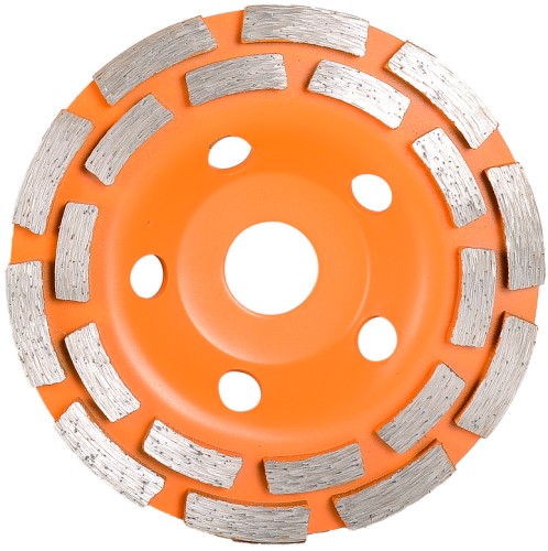 Алмазная чашка ВИХРЬ 125 мм, двухрядная зачистная, 73/10/3/6