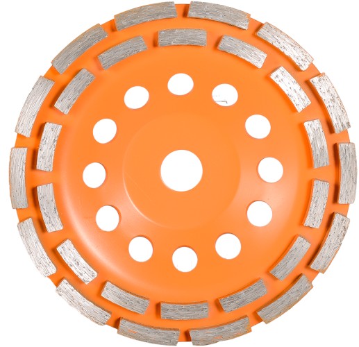 Алмазная чашка ВИХРЬ 180 мм, двухрядная зачистная, 73/10/3/7