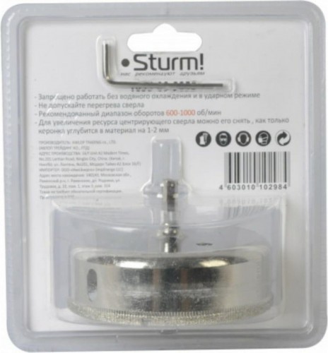 Алмазная коронка для мокрого сверления Sturm 1055-09-9055 по керамике и стеклу - изображение 3