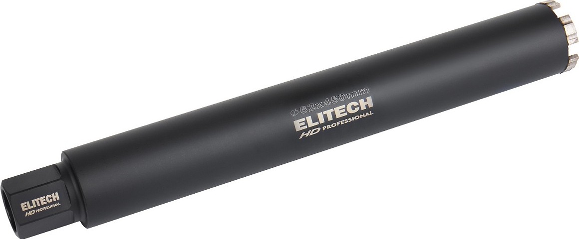 Алмазная коронка для мокрого сверления ELITECH 1110.011500 HD с охлаждением, 62х450, 1 1/4"  206476