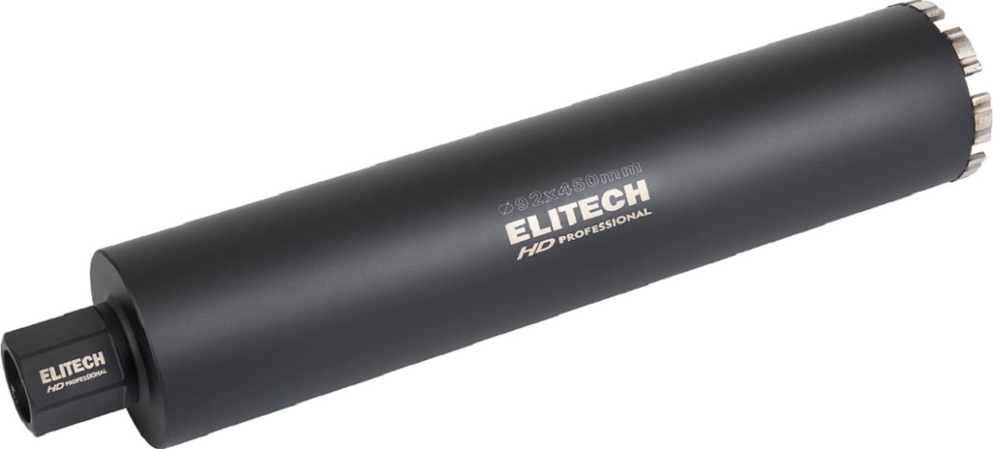 Алмазная коронка для мокрого сверления ELITECH 1110.011800 HD с охлаждением, 92х450, 1 1/4"  206479
