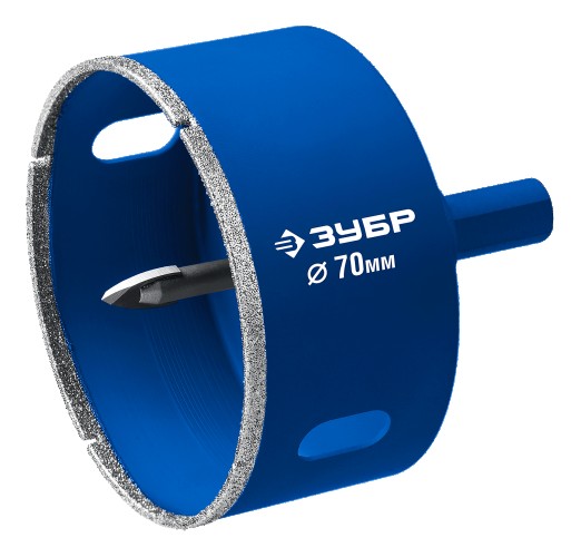 Алмазная коронка для мокрого сверления ЗУБР АГК d 70 мм профессионал 29850-70